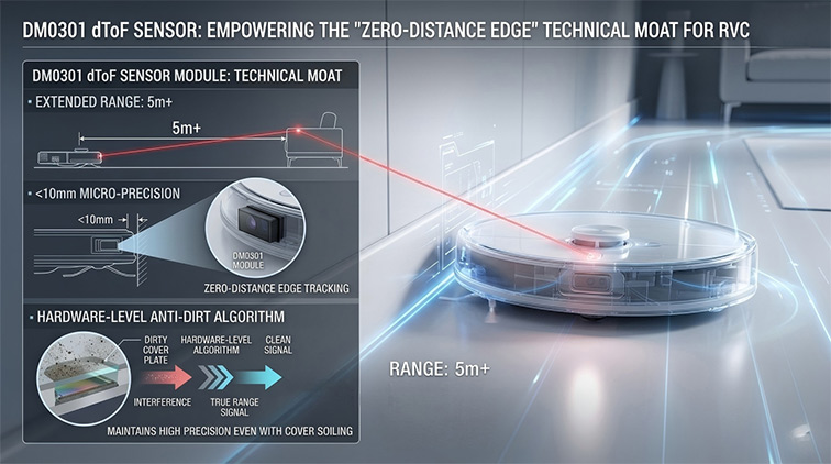Precision in Motion: How the DM0301 dToF Sensor Redefines RVC Navigation and Edge Cleaning
