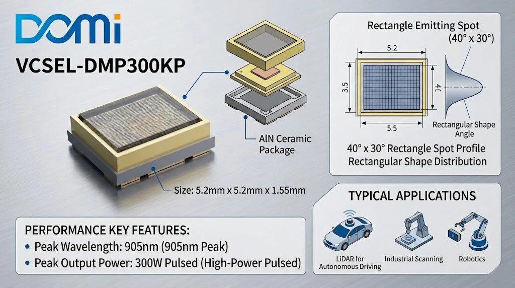 Unveiling the DMP300KP: A 300W High-Power 905nm VCSEL  Support customization