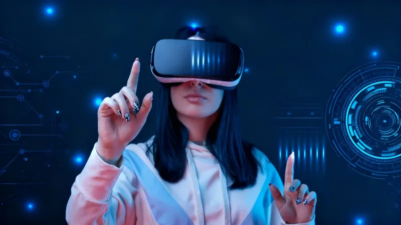 User interacting with Mixed Reality using 3D ToF hand tracking