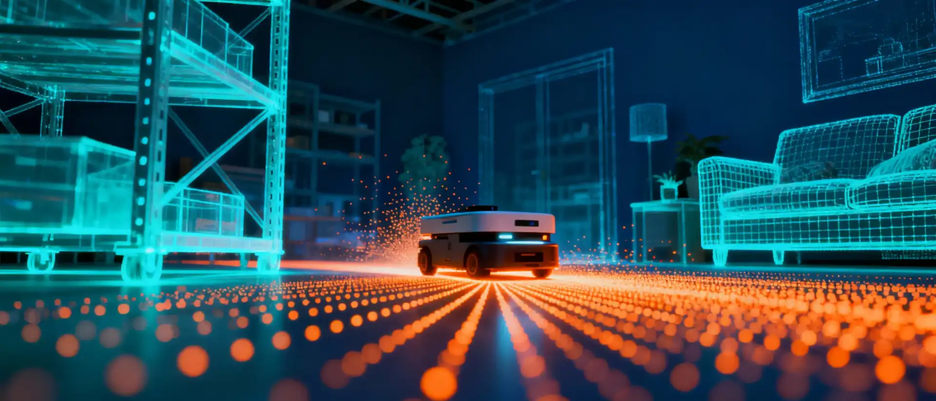 Visualization of high-precision 3D point cloud data generated by DOMI ToF sensors for autonomous robotics and industrial automation.